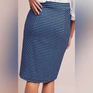Maeve by Anthropologie Textured Indigo Pencil Skirt Size Small